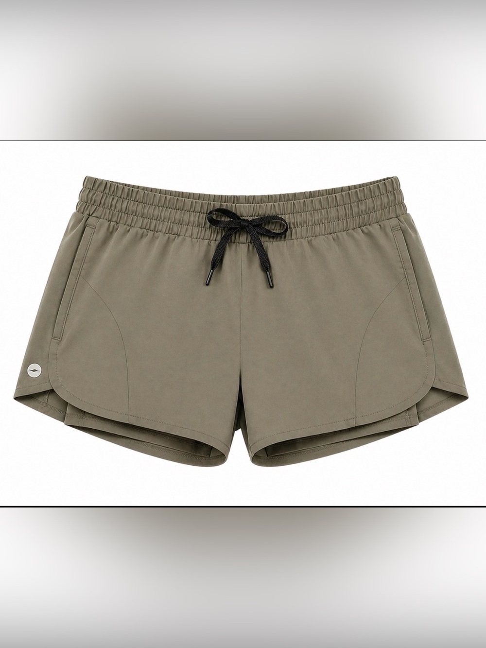 Avia Athletic Shorts Womens Medium Olive Green Running Gym Lined Stretch